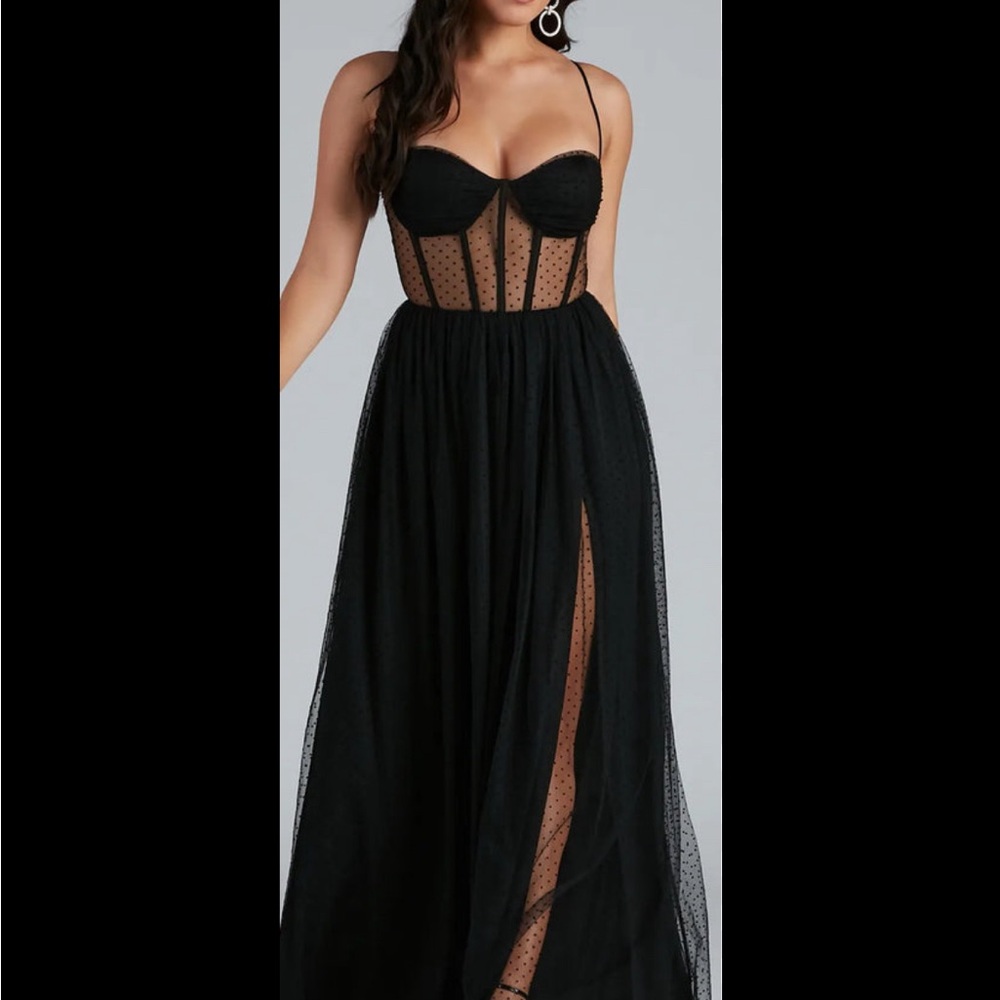 Windsor Black Sheer Maxi Dress